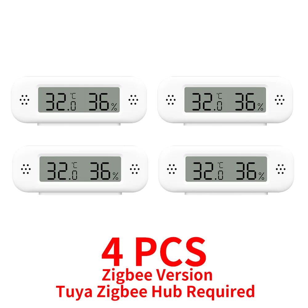 1~4pcs Tuya Zigbee 3.0 Mini Temperature Humidity Sensor For Smart Home Thermometer Hygrometer APP Remote Work with Yandex Alexa
