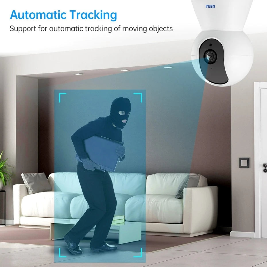 KERUI 5MP 4K WiFi IP Camera Works With Tuya Indoor Wireless Smart Home Security Human Detect Surveillance Camera Auto Tracking - Shoppiline