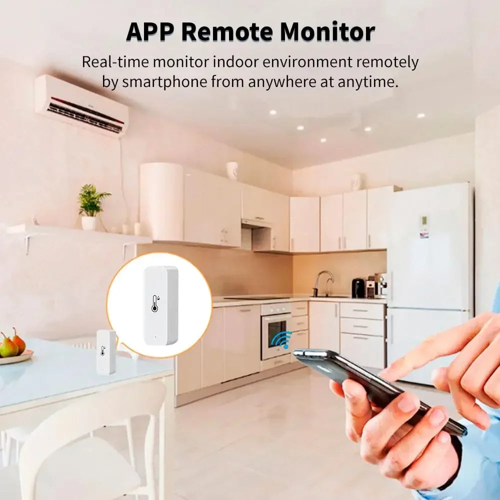 Smart Zigbee 3.0 Temperature Humidity Sensor Smart Thermometer Hygrometer Real-Time APP Remote Alarm for Tuya 2MQTT Alexa Google