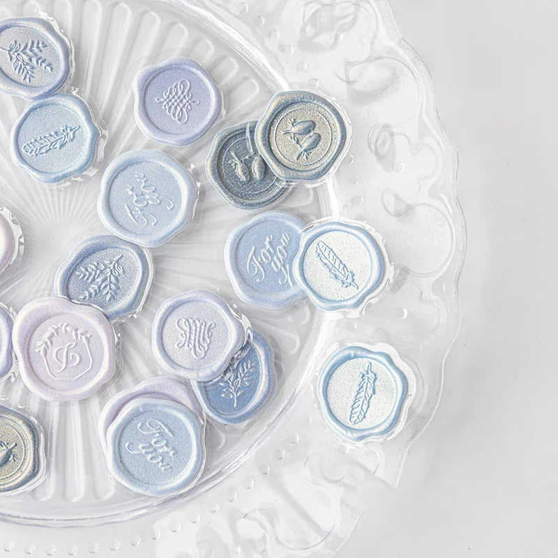 18pcs Wax Seals Stickers Vintage Envelopes Sealing Stamps Stickers Kawaii DIY Scrapbooking Journal Planner Sticky Label Tags