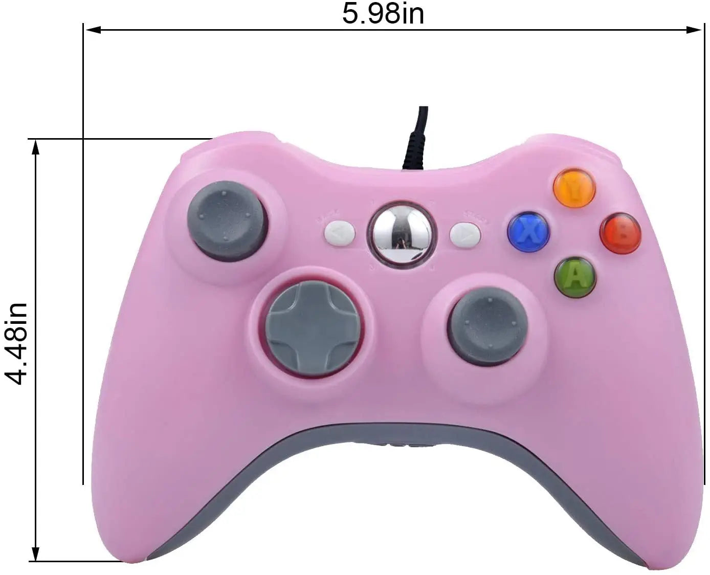 Wired Game Controller for Xbox 360 with Dual-Vibration,Compatible with Xbox 360/360 Slim&PC Windows 7,8,10,11