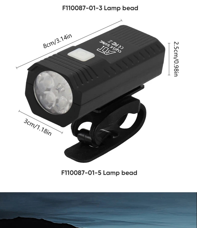 Bike Light Set Front Light with Taillight LED Rechargeable Bicycle Lights 3 Modes Headlight Easy to Install Night Cycling Lamp