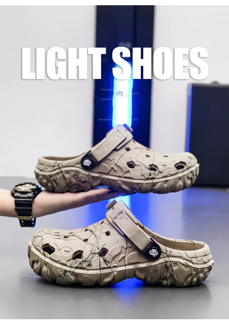 New Summer Men's Sandals New Home Garden Shoes Comfortable and Lightweight Men Slippers Non-Slip Soft Bottom Flip Flop Sandals