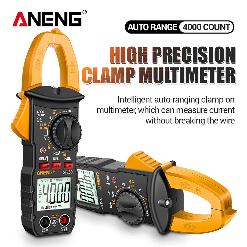 ANENG ST180 AC Current Clamp Meter  Digital 4000 Counts Multimeter Ammeter Voltage Tester Car Amp Hz Capacitance NCV Ohm Tool - Shoppiline