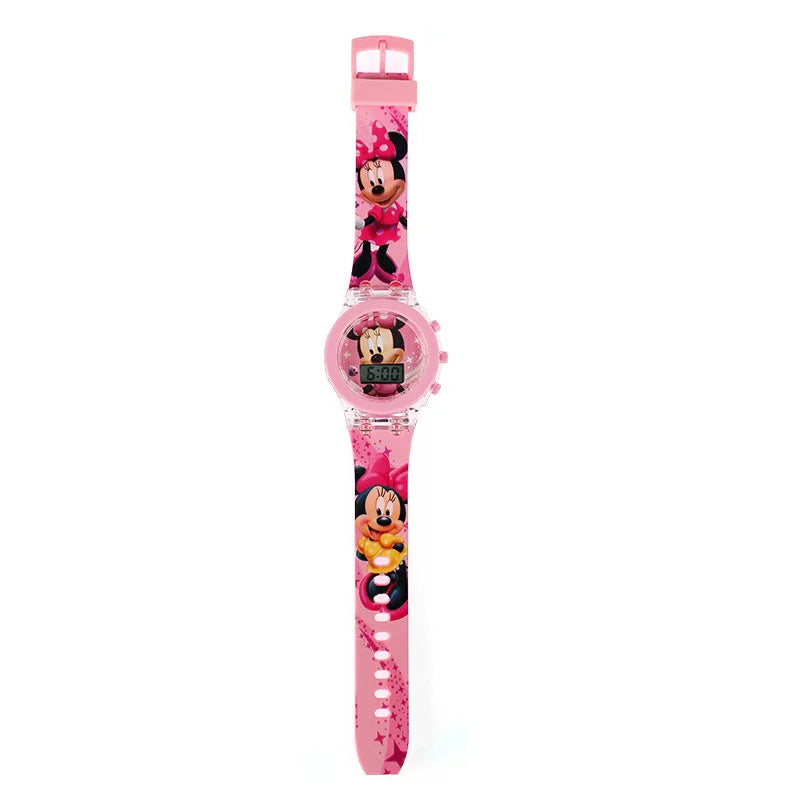 Flash Light Frozen Mickey Kids Watches For Girls Cartoon Snow White Car Children Watch Boys School Student Digitel Clock Gifts