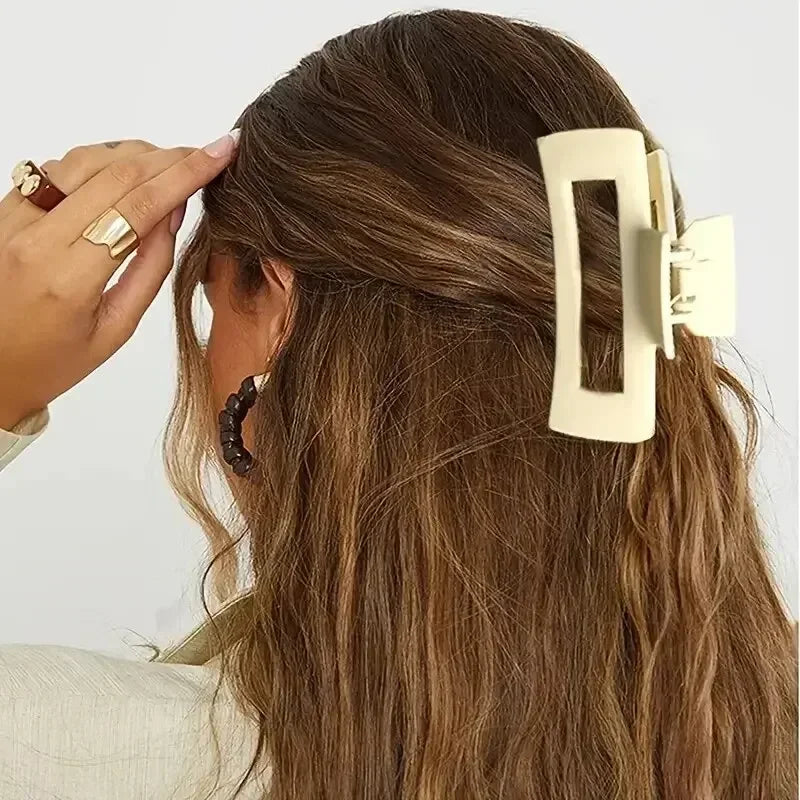 ‌4pcs Shark Jaw Hair Claw Clips | Extra-Large Non-Slip Hold for Thick Hair | Solid Color Hair Accessories Set, Ponytail Tools