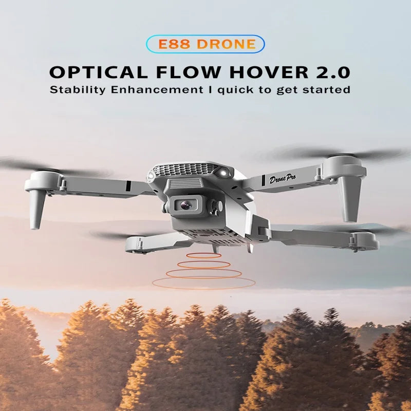 E88 ProIntelligent Folding Drone Supports single/Dual Camera Switching 4KPicture Quality+Wide-angle Shooting WiFiDirect Real-Tim - Shoppiline