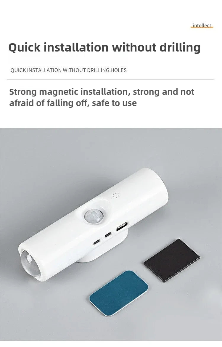 Double-head LED Night Light with Motion Sensor RGB Rechargeable Magnetic Wall Lamp Mood Ambient Light for Cabinet Hallway Stair