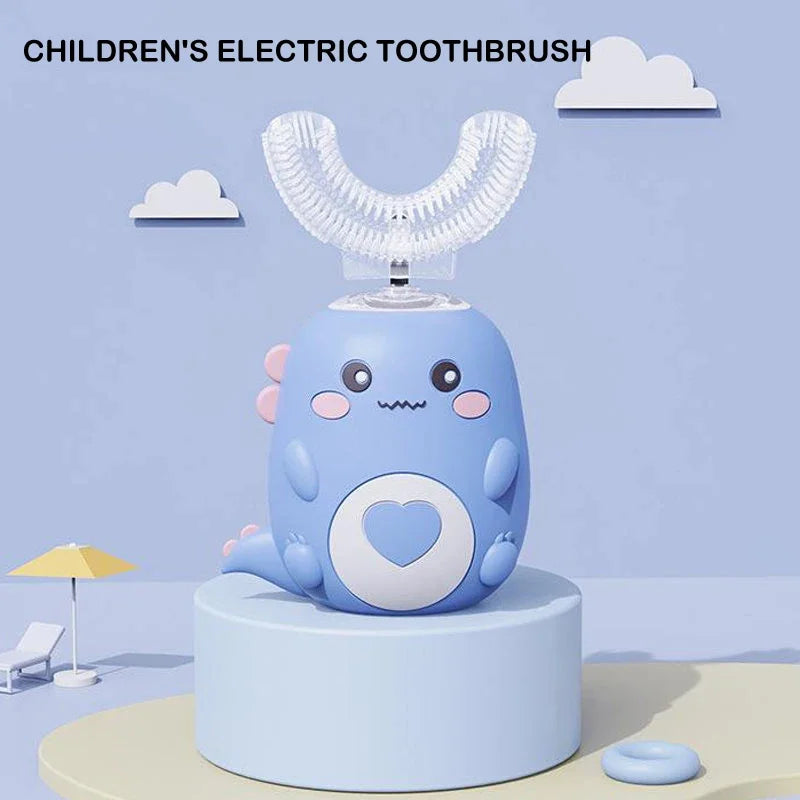 Kids U-Shaped Electric Toothbrush, Food Grade Silicone 360° Automatic Clean USB Charging Smart Oral Care Children Toothbrush