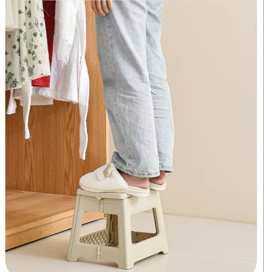 HTMCK New Folding Stool with Integrated Design, Lightweight & Thickened Structure, Portable for Home, Camping and Fishing
