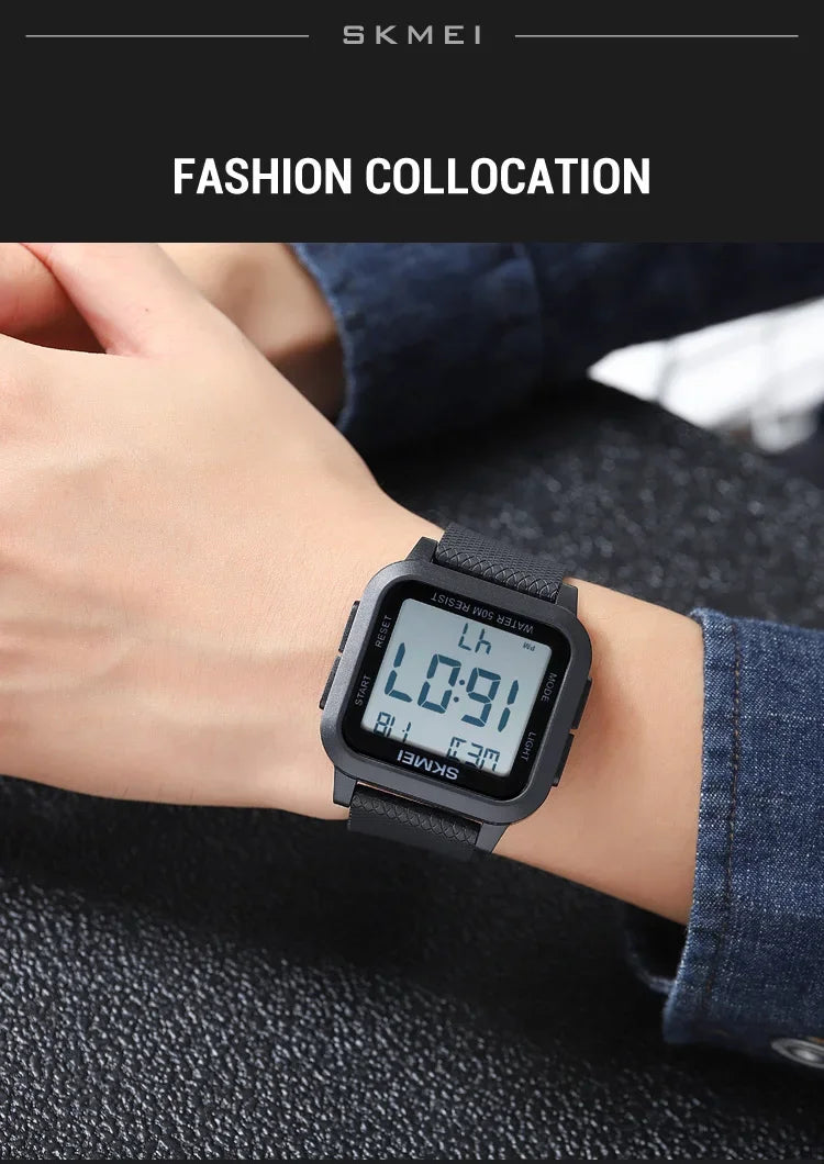 SKMEI 1894 Sport Electronic Watch for Men Shockproof Waterproof Countdown Mens Wristwatch Military Alarm Clock 1960 Reloj Hombre