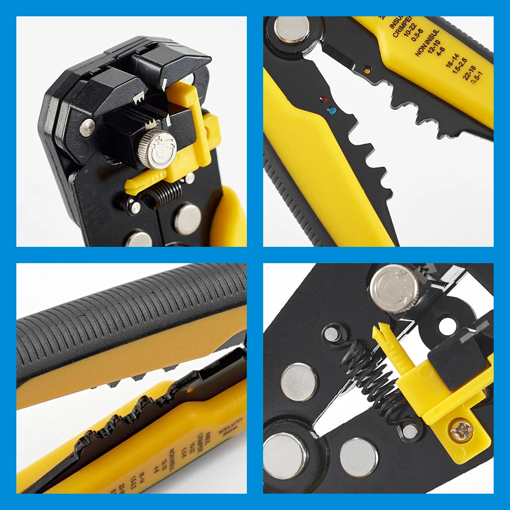 Crimper Cable Cutter Adjustable Automatic Wire Stripper Multifunctional Stripping Crimping Pliers Terminal Hand Tool - Shoppiline