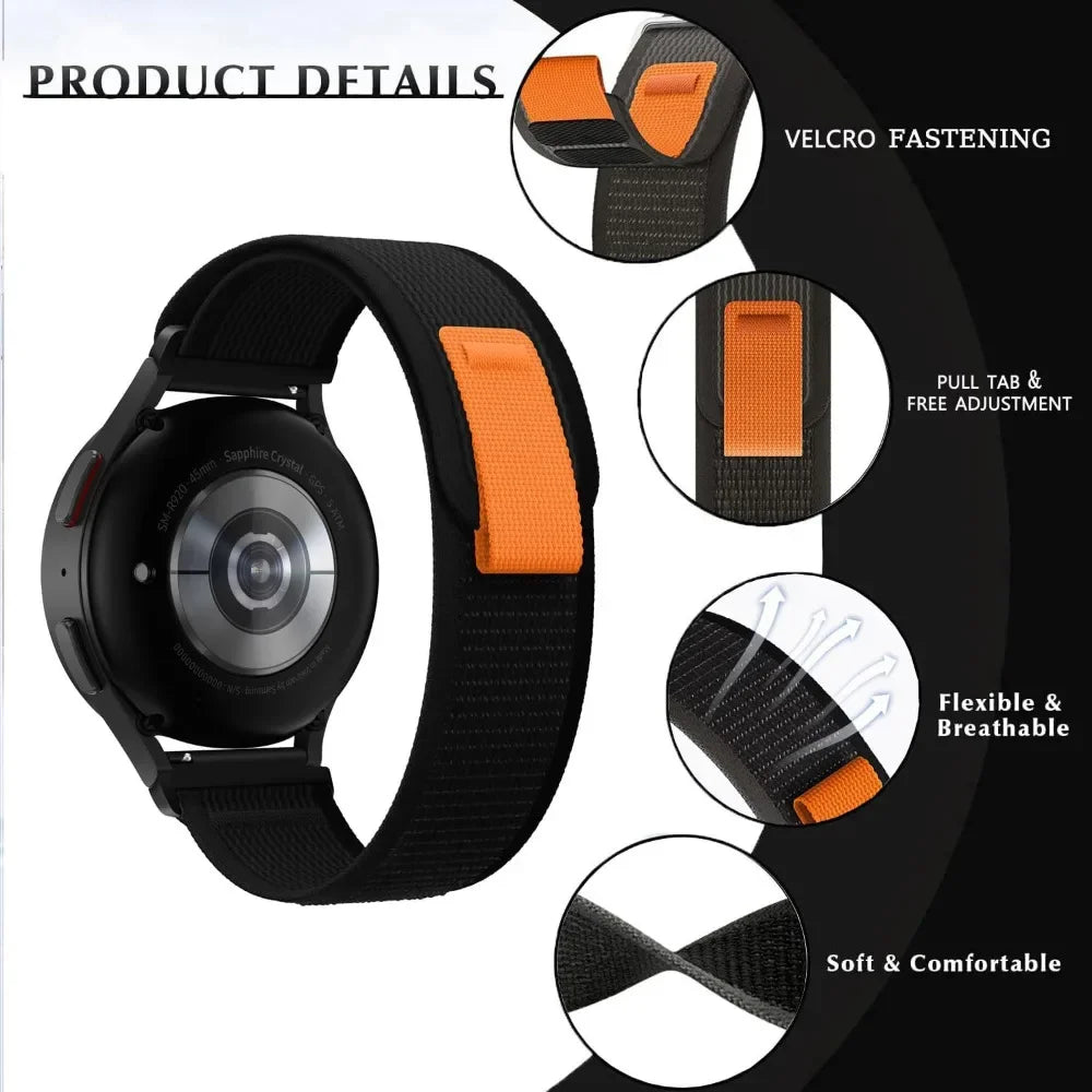 Nylonarmband für HaiWei Galaxy Watch 7 6 5 4 40mm 44mm Classic/Active/Gear S3 Frontier 20mm 22mm Sport Loop Armband Amazfit GTS 3 4