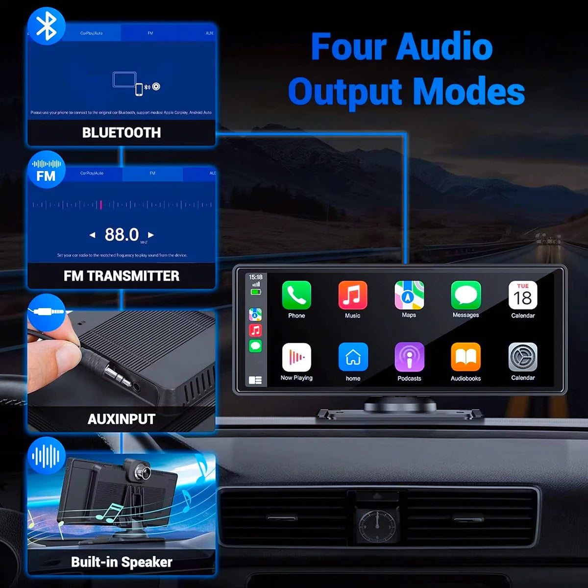 Pionray 7/10 inches android auto Universal Portable CarPlay for Car Screen Car Radio Video Wireless Carplay Screen for Apple - Shoppiline