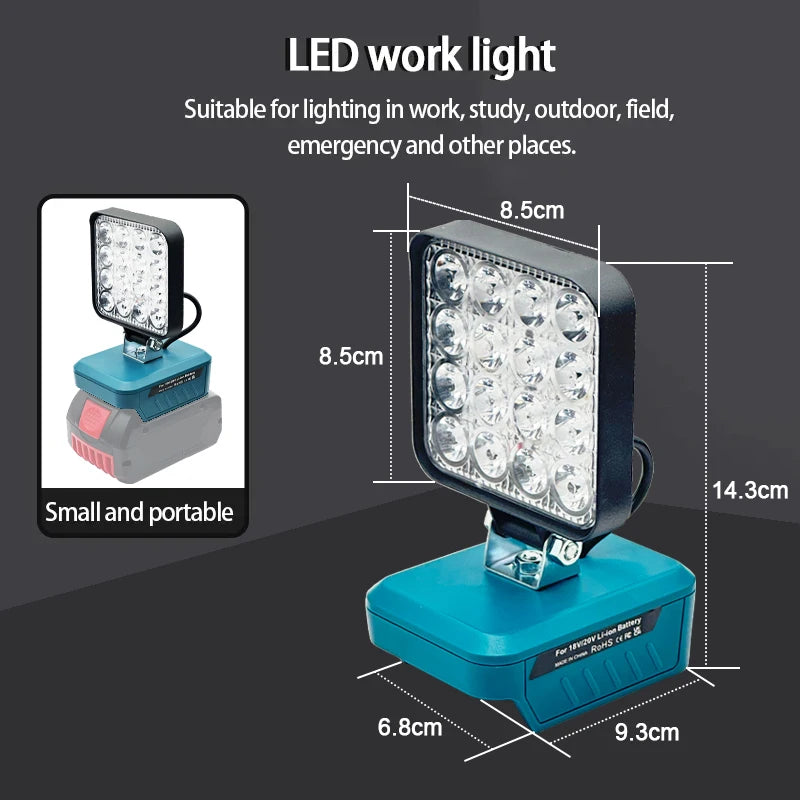 Power Tool Parts For Makita For DeWalt For Bosch For Milwaukee For Ryobi lithium Battery Flashlight Working Light Camping Lamp - Shoppiline