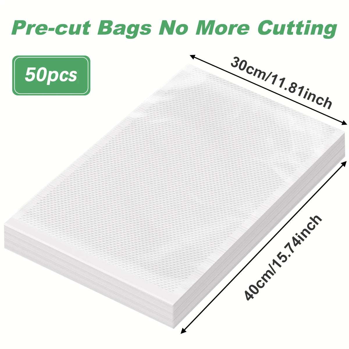 50PCS/Lot BPA-Free Vacuum Food Bags, Vacuum Sealed Storage Bags For Food Storage and Preservation,Reusable Vacuum Sealer Bag