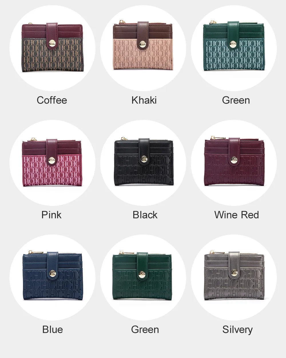 Luxury Brand Classic Retro Square Design Card Case Fashion Button Classic Folding Money Clip Compact Lightweight Luxury Women