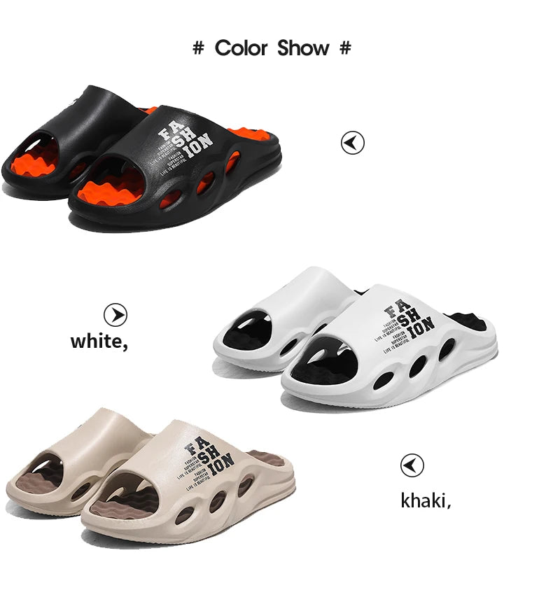 Men Fashion Massage Slippers Indoor/Outdoor Sandals Beach Flip Flop Thick Sole Male Slides Summer Non-Slip Men Shower Slippers - Shoppiline