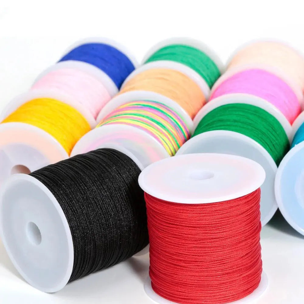 50Yds 0.8mm Crafts Nylon Cord For Jewelry Making Braided Nylon Satin String for Bracelets Necklace Jewelry Accessories