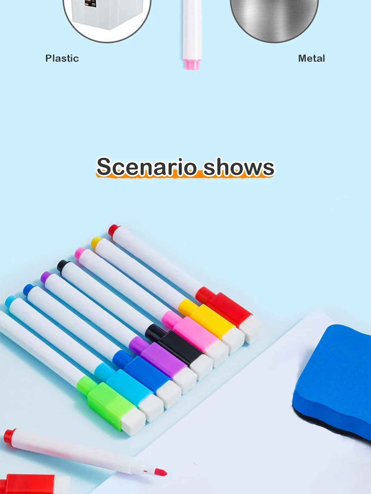 Magnetic Erasable Whiteboard Pen Color Options Blackboard Note Numbering Stationery Office Teaching Supplies for Classroom Use