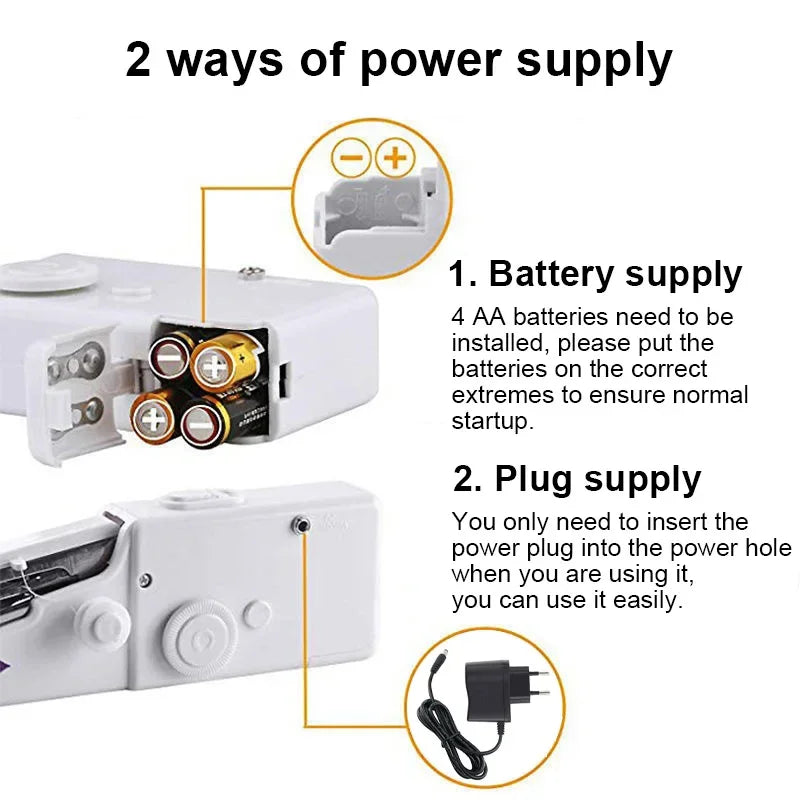 Portable Manual Sewing Machine Handheld Rope-free Electric Quick Build DIY Apparel Supplies Arts Crafts Home Garden Embroidery - Shoppiline