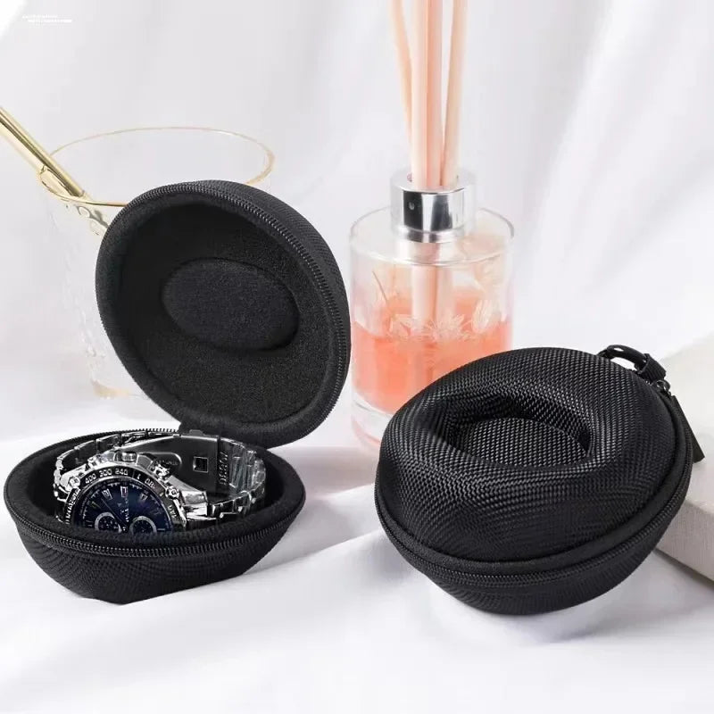 Tragbare EVA Einzel-Uhren-Reiseetui Uhrenaufbewahrung Organizer Box Uhrenhalter Wasserdicht für Smartwatches Reißverschlussbehälter