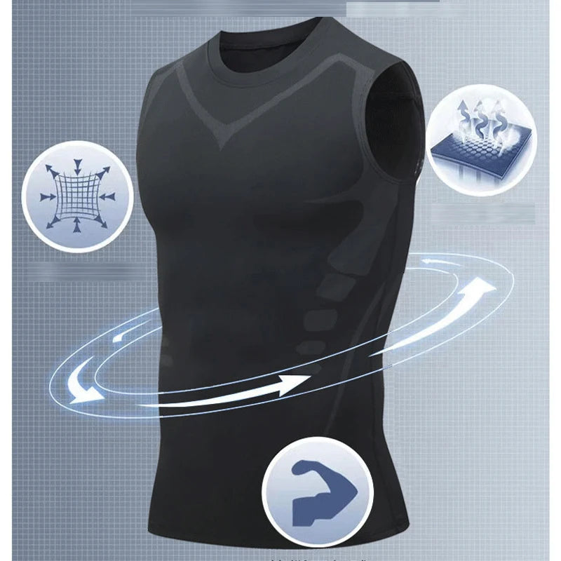 Herren Sci-Fi-bedrucktes schwarzes Tanktop, modisches und lässiges, schnelltrocknendes Herren-T-Shirt, elastisches Sport- und Fitness-Tanktop mit Rundhalsausschnitt