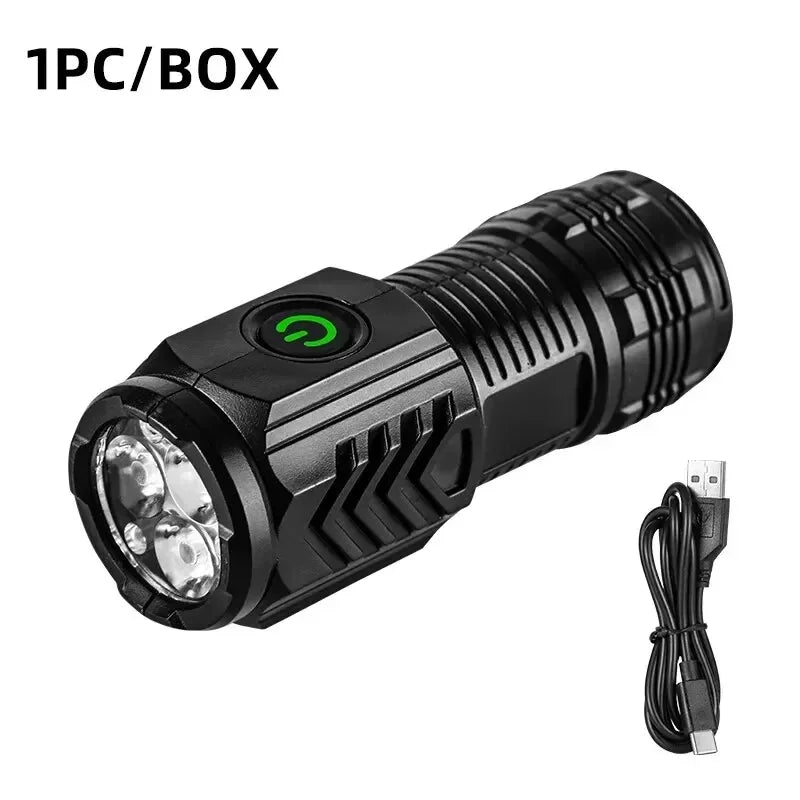 5 LED High Power Led Flashlights Rechargeable Camping Torch 5 Lighting Modes For Outdoor Camping Adventure Lamp with Side Light