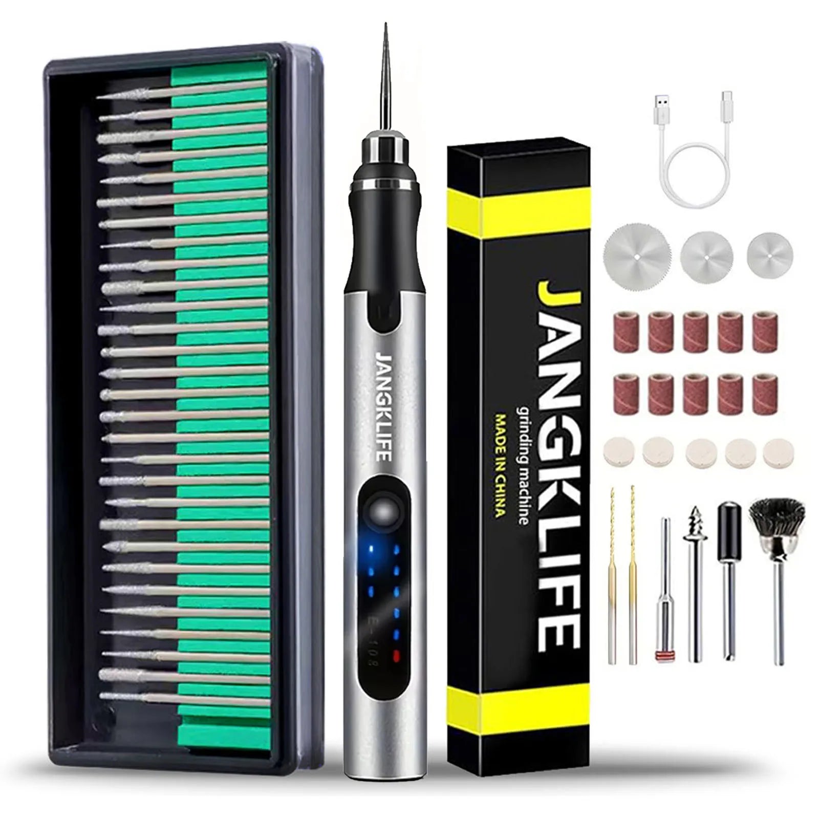 JANGKLIFE USB Cordless Rotary Tool Kit Woodworking Engraving Pen DIY For Jewelry Metal Glass Mini Wireless Drill - Shoppiline