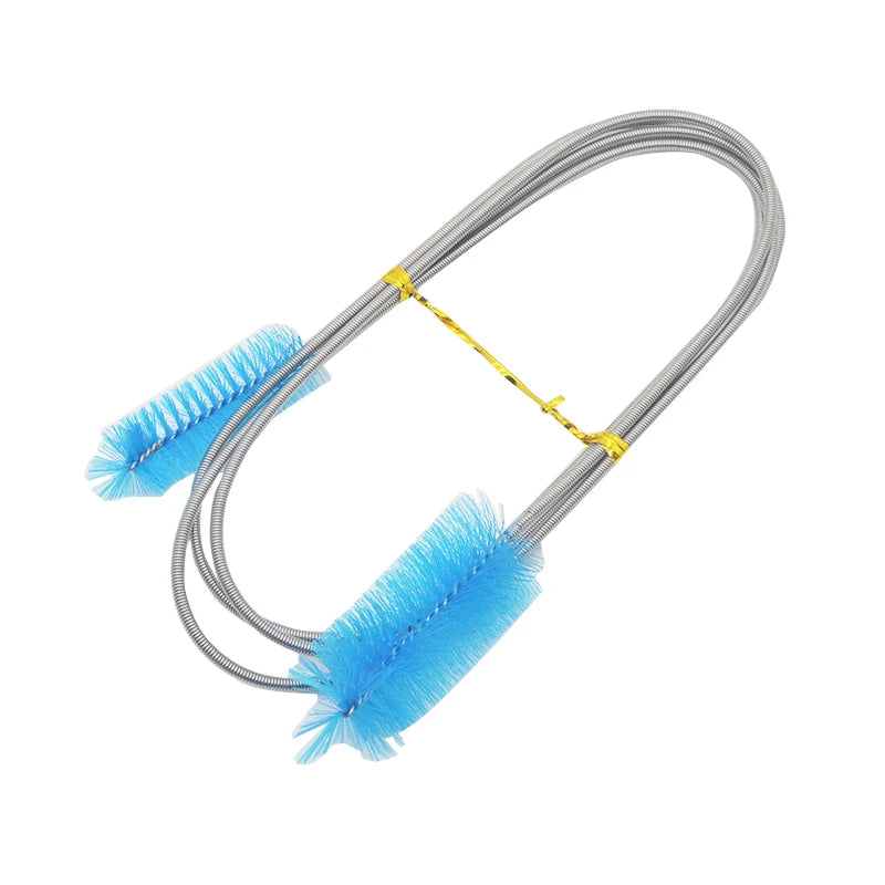 Aquarium Cleaning Brush for Water Filter Pump Lily Pipe Air Tube Hose Stainless Steel Fish Tank Brush Water Pump Accessories