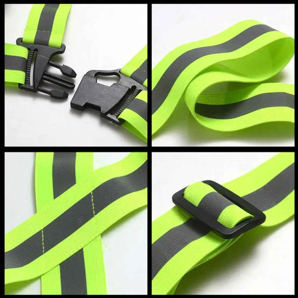 New Highlight Reflective Straps Night Running Riding Clothing Vest Adjustable Safety Vest Elastic Band For Adults and Children