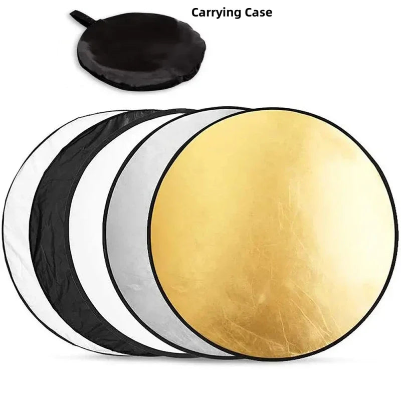 Clearance_RF01 24" Reflector 5in1 30CM 60CM 80CM 110CM Silver White Gold Portable Collapsible Soft Light Round Photography for S