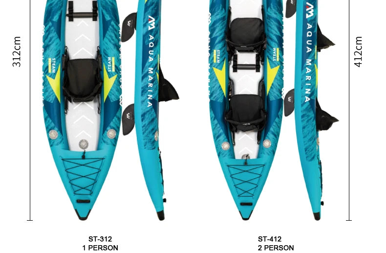 AQUA MARINA STEAM inflatable Kayak Boat 10'3"/13'6"  Drifting Inflatable Paddle Board Canoeing 1 2 Person Raft Rubber Boat PVC