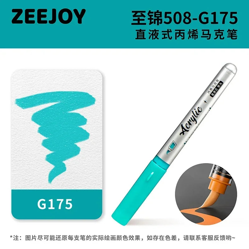 ZEEJOY 120/12/1 Colors Direct Liquid Acrylic Marker Pens Waterproof Pen Soft Brush Nib for Manga School Art Supplies Stationery
