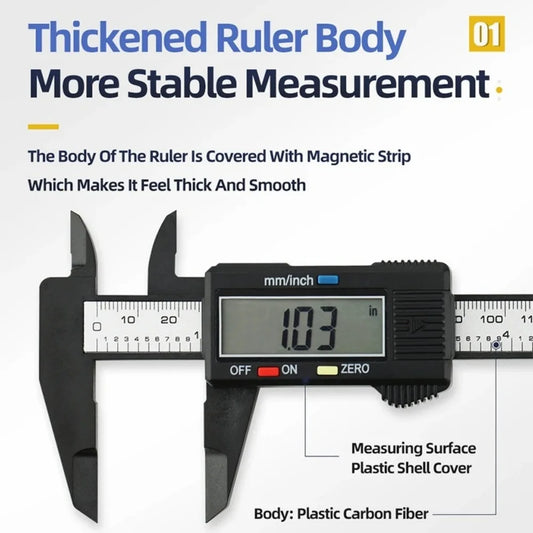 Measuring Tools Electronic Digital Caliper LCD Display Measurement Tools Carbon Fiber Dial Vernier Caliper Professional Rulers