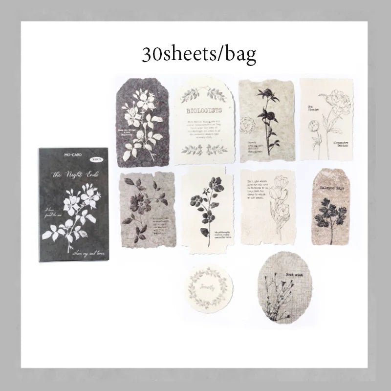 30 Sheets Sticker Pack Embossed Matchbox Style Scrapbooking Stickers for DIY Planner Journal Notebook Phone Case Decoration
