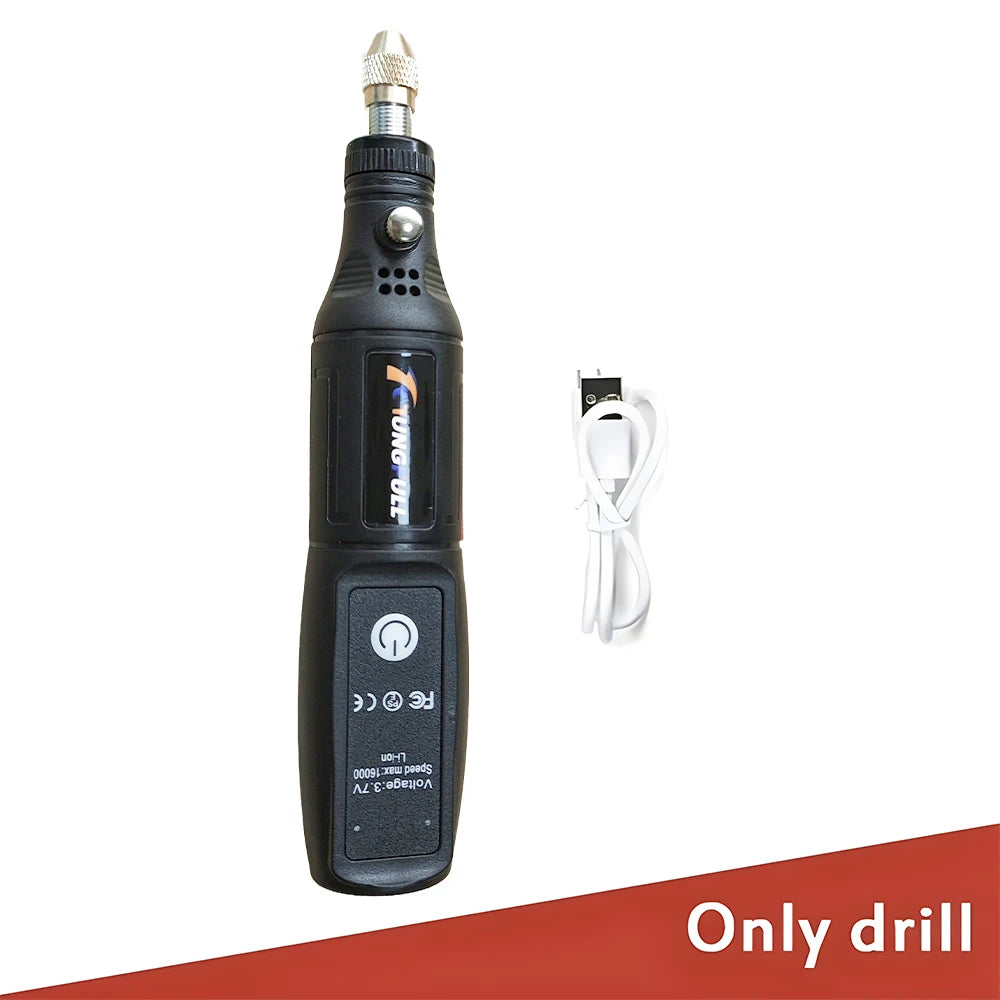 Mini Electric Drill USB Wireless Mini Handheld Drill Rotary Tool Woodworking Engraving Pen Dremel Tools for Jewelry Metal Glass - Shoppiline