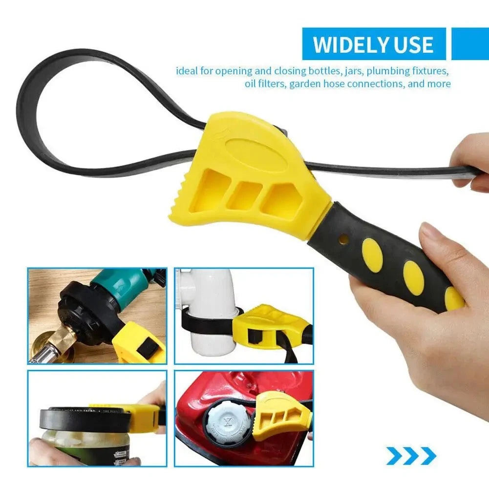 6-inch Multi-function Belt Wrench Plastic Adjustable Bottle Opener Auto Repair Filter Multi-function Hardware Tool