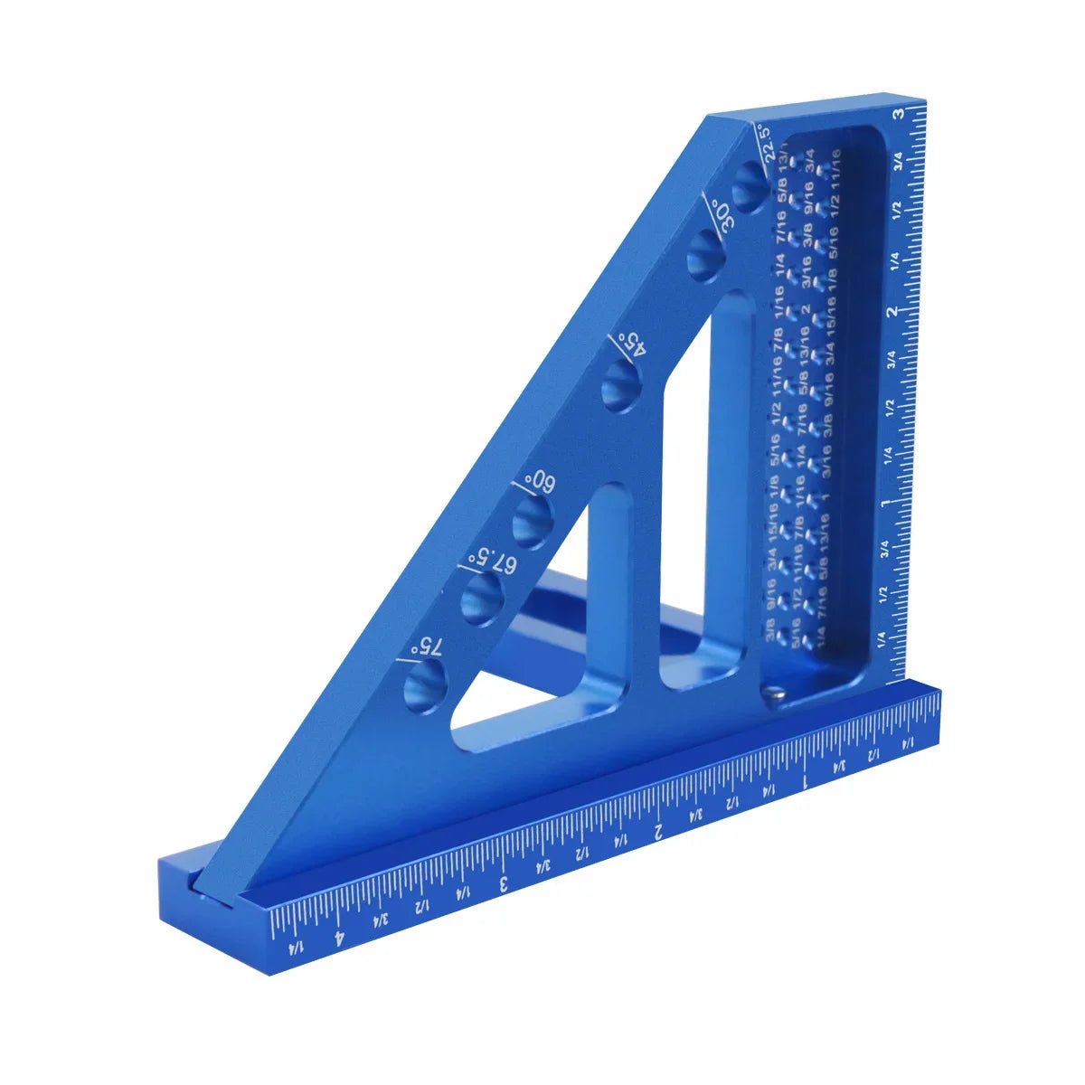 3D Multi-Angle Metric/Inch Measuring Ruler, 45/90 Degree Aluminum Alloy Square Protractor, High Precision Layout Measuring Tool - Shoppiline