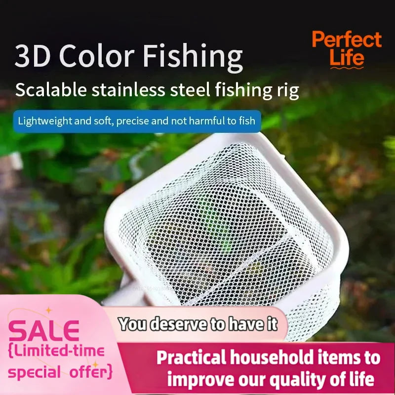 1、2Pcs Stainless Steel Fishing Landing Net Rustproof Corrosion Resistant for Catching Fish Shrimp Aquarium Tank Accessories
