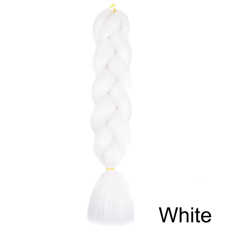 Extensions de cheveux synthétiques de 24 pouces, texture lisse Yaki, pour tresses Jumbo, boîte longue, pour femmes, Dreadlocks