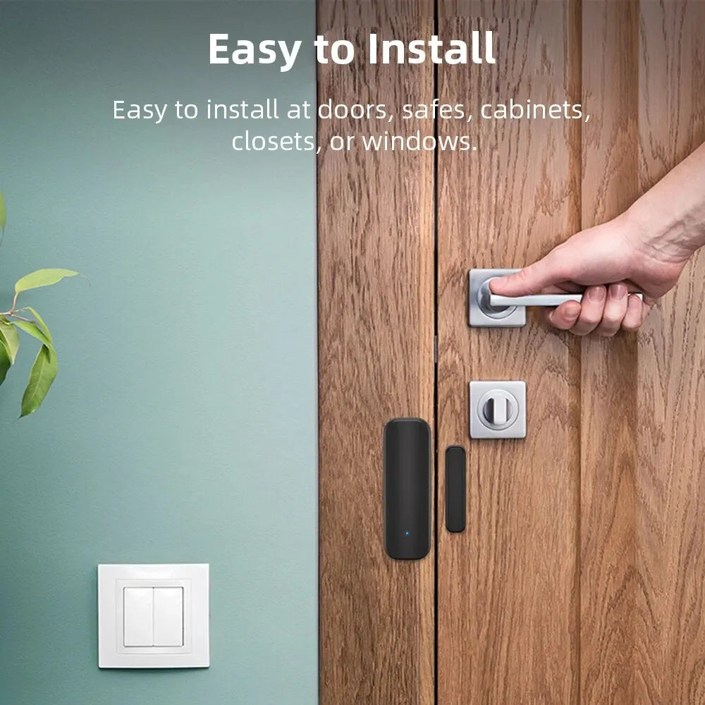 Tuya WiFi/ZigBee Door Window Sensor Smart Home Wireless Door Open Close Detectors APP Remote Alarm Work with Alexa Google Home