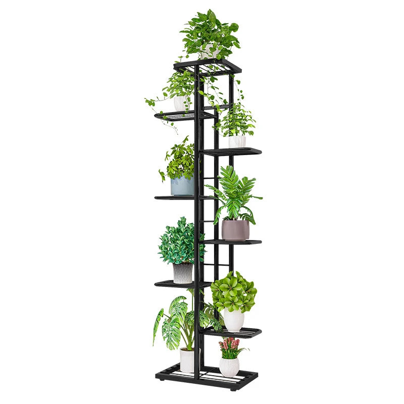 Cordlal Glänzender Blumenständer Eisen 6/7/8 Etagen Pflanzenhalter Ablageregal Topfregal Organizer Hausgarten-Dekoration