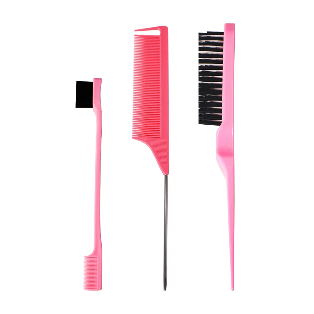 Pro Spitzschwanz Salon Friseur Haarstyling Antistatischer Kamm Haarbürste Stahlnadelstift Stielkamm Friseurzubehör