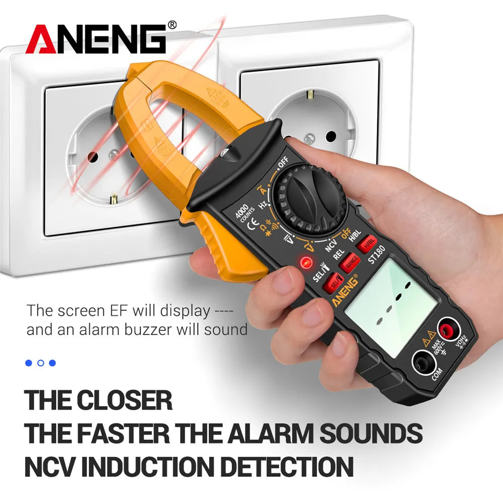 ANENG ST180 AC Current Clamp Meter  Digital 4000 Counts Multimeter Ammeter Voltage Tester Car Amp Hz Capacitance NCV Ohm Tool - Shoppiline