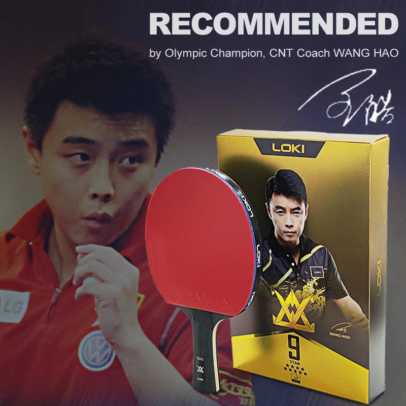LOKI ARTHUR 9 Star Table Tennis Racket Carbon Offensive Lightweight Ping Pong Racket Paddle Bat with Sticky Rubber ITTF Approved - Shoppiline