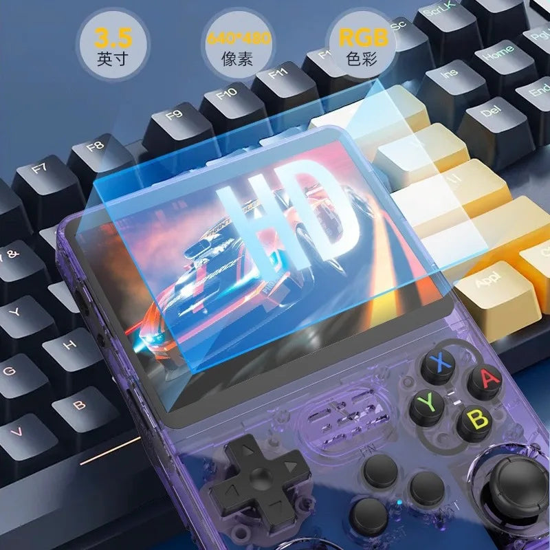 Retro Handheld Game Console R36S 3.5 Inch IPS Screen Portable Gaming Device 64GB 128GB Built-in Games
