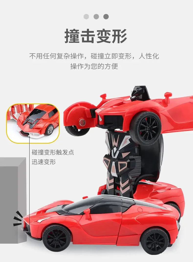 Verformbares Spielzeugauto, Trägheitsaufprall, Ein-Knopf-Verformung, Jungenpuzzle, Kollisionsverformung, Autobot-Roboter