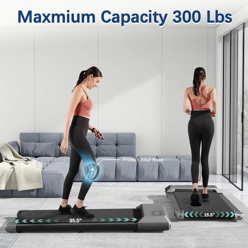 300lbs Treadmill for Home 2.5HP Treadmills Walking Pad LCD Digital Data Display 2in1 Walking Running Fitness Exercise Machine - Shoppiline