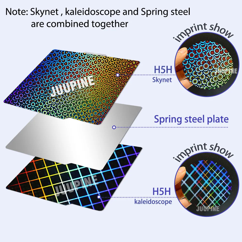 JUUPINE For Bambulab Build Plate 257x257mm Spring Steel Sheet X2D build Plate P2S A1 X1C P1S build plate 3d Printer Bamboo Lab